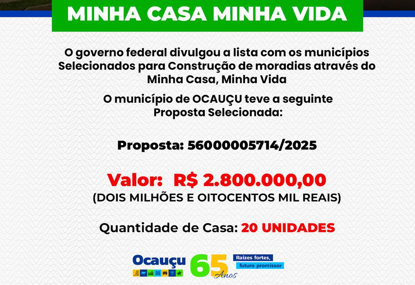 MINHA CASA MINHA VIDA OCAUÇU