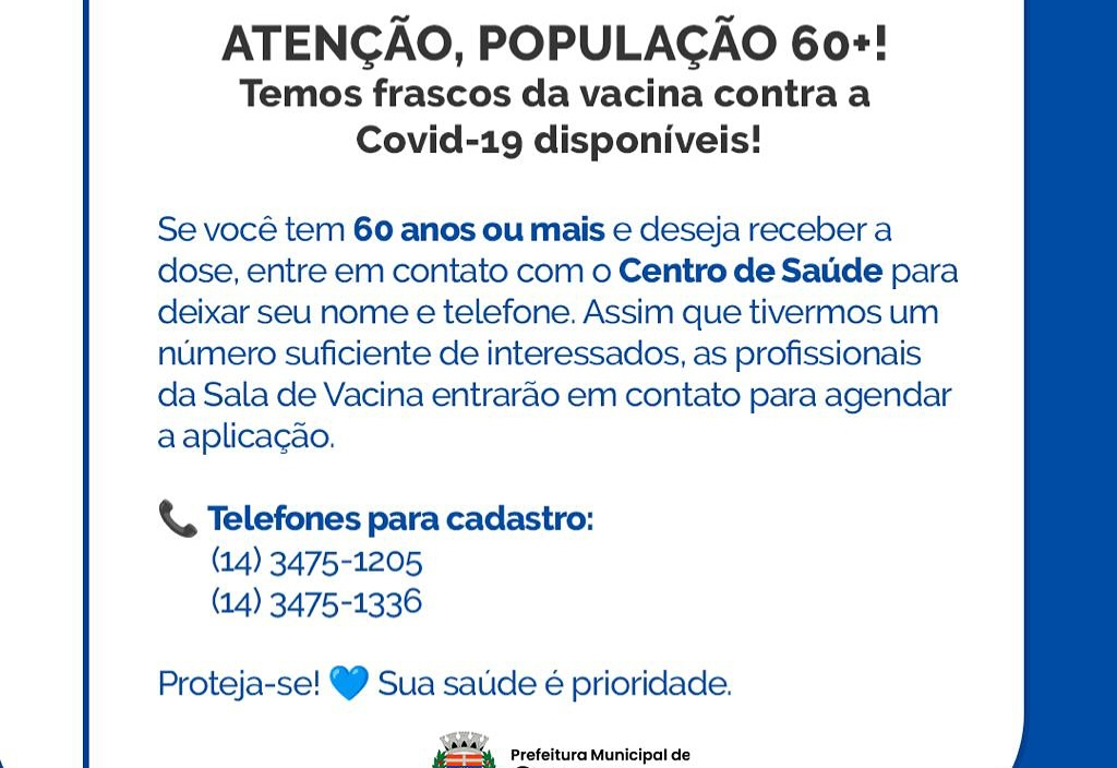 Vacina da Covid disponivel