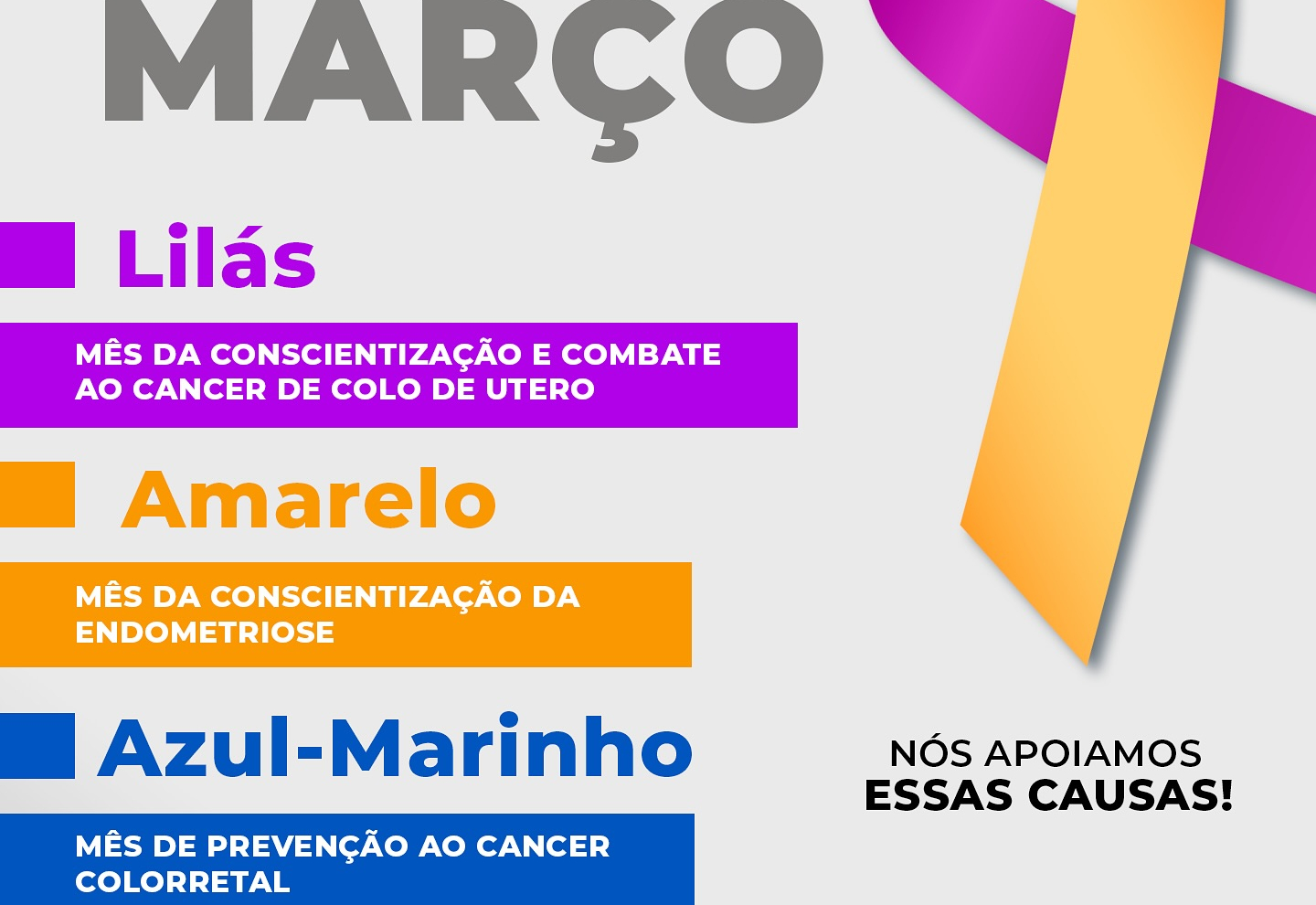 Março Lilas, Amarelo e Azul-Marinho